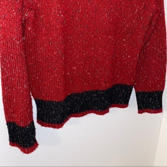 VINTAGE Y2K Preppy Varsity V-Neck Speckled Shoulder Pad Sweater Size Small - Picture 4 of 6